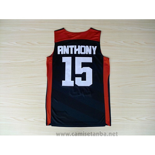 Camiseta USA 2012 Carmelo Anthony #15 Negro